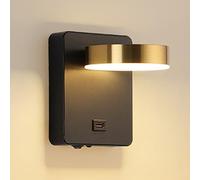 MSGIRVLZL Applique De Chevet Lampe De Lecture, Applique Murale En Métal Noir Avec Abat-Jour En Acrylique, Appliques Murales Led Modernes 6W, Lampes D'Ingénierie Décoratives D'Hôtel, Luminaire Mural Si