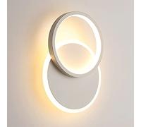 MSGIRVLZL Applique Murale Annulaire Ultra Fine, Applique Murale En Métal Blanc Avec Abat-Jour En Acrylique, Appliques Murales Led Modernes 24 W, Appliques Murales D'Éclairage Décoratif De Chevet, Appl