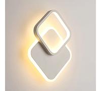 MSGIRVLZL Applique Murale Carrée Créative, Luminaires Muraux Linéaires En Métal Avec Abat-Jour En Acrylique, Appliques Murales Led Modernes 24W, Lampes De Lecture De Chevet Simples Blanches Ac110-240V