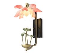 MSGIRVLZL Applique Murale Créative De Lotus, Lanterne Murale Décorative De Fond Classique Oriental Tradition Applique Légère En Résine + Poudre De Pierre + Art De Fer + Composants En Céramique Appliqu