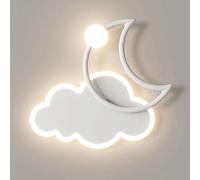 MSGIRVLZL Applique Murale Créative En Forme De Nuage, Applique Murale En Métal Blanc Avec Abat-Jour En Acrylique, Appliques Murales De Chevet De Chambre À Coucher À Led Modernes De 16 W, Appliques Mur