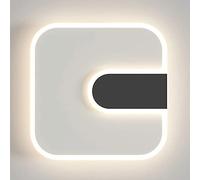 MSGIRVLZL Applique Murale De Chevet Carrée Blanche Pour Chambre À Coucher, Applique Murale En Métal Avec Abat-Jour En Acrylique, Luminaire De Fond De Couloir À Led Moderne De 10 W, Luminaires Muraux À