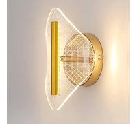 MSGIRVLZL Applique Murale Dorée Applique Murale De Chevet Acrylique 6W Luminaire Led, Créativité Design Géométrique Lumières Murales Décoratives Pour Salon Étude Couloir Villa/A-Warm Light