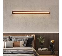 MSGIRVLZL Applique Murale En Bande De Noyer, Lumière Ambiante Linéaire Rectangulaire Créative, Luminaire Décoratif Intérieur Led 12 W, Rondelles Murales Simples Pour Chambre, Couloir, Salon/Warm Light