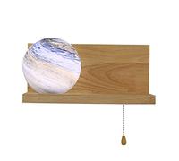 MSGIRVLZL Applique Murale En Bois Pour Chambre À Coucher, Design Minimaliste Moderne Avec Décoration De Planète En Verre, Lampe À Suspendre, Douille E27, Idéale Pour Salon, Couloir, Escalier, Salle À