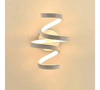 MSGIRVLZL Applique Murale En Spirale À Led 18W, Corps De Lampe En Aluminium + Abat-Jour En Acrylique, Appliques Murales Modernes En Métal Blanc Simple Pour Salon, Chevet De Chambre, Salle À Manger/War