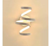 MSGIRVLZL Applique Murale En Spirale Blanche, Applique Murale En Métal En Aluminium Avec Appliques Murales À Abat-Jour En Acrylique, Luminaire Décoratif Led Simple Chambre 18W, Lampe De Chevet Créativ