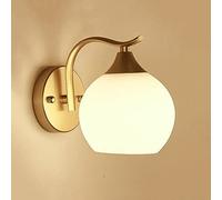 MSGIRVLZL Applique Murale Intérieure En Terre, Finition Dorée, Corps En Fer Forgé Avec Abat-Jour En Verre Sphérique, Appliques Murales Minimalistes Nordiques Pour Tête De Lit, Salle De Bain (E27)