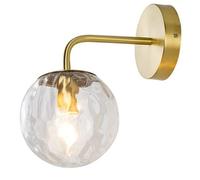 MSGIRVLZL Applique Murale Rétro Industrielle Avec Abat-Jour Sphérique En Verre, Appliques Murales Créatives À Ondulation De L'Eau, Kit De Lampe De Chevet E14, Luminaires Décoratifs Simples Dorés