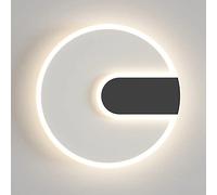 MSGIRVLZL Applique Murale Ronde En Métal Avec Abat-Jour En Acrylique, Applique Murale De Chevet De Chambre À Coucher Blanche, Lumière D'Ambiance Murale De Fond De Salon Led Moderne 10W, Appliques Mura