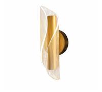 MSGIRVLZL Applique Murale Spirale Dorée, Lampe De Chevet Acrylique Créative, Lumière D'Ambiance Led Moderne 10W, Luminaires Décoratifs Simples Pour Chambre, Salon, Couloir, Salle À Manger/Warm Light