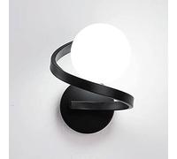 MSGIRVLZL Applique Sphérique, Applique Murale De Chevet, Applique Murale En Métal En Spirale Avec Abat-Jour Boule De Verre, Appliques Murales D'Éclairage Décoratif De Chambre À Coucher, Prise G9, Appl