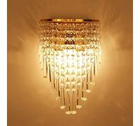 MSGIRVLZL Appliques Murales Avec Pendentif En Cristal，Miroir Applique Murale E14 - Finition Polie Applique De Chevet Pour Salon Chambre Couloir Et Placard [Classe Énergétique D