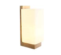 MSGIRVLZL Appliques Murales En Bois Avec Abat-Jour En Verre Blanc, Applique Murale De Chevet Rectangulaire, Applique Murale Industrielle Rétro, Douille E27, Luminaires Décoratifs Simples De Ferme