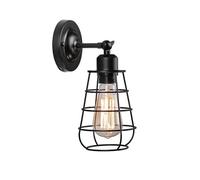 MSGIRVLZL Appliques Murales Vintage Prise Réglable Éclairage Industriel Fil Rustique En Métal Cage Appliques Intérieur Maison Applique Rétro Luminaire - Noir/Without Plug