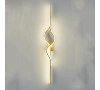 MSGIRVLZL Barra de Luz Led Moderna, Aplique de Pared para Entrada, Pasillo, Tira Larga Negra, Lámpara de Pared Regulable Dorada, Luminaria Lineal de Montaje en Pared para Dormitorio, Mesita de Noche,
