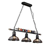 MSGIRVLZL Billard Industriel Suspension Verre Lampe En Verre Billard Suspension Lampe Hauteur Réglable Restaurant Café Bar Loft Suspension Lampe Chambre Salon Décoration [Classe Énergétique