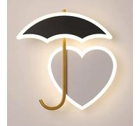 MSGIRVLZL Creative Umbrella Love Shape Design Applique Murale, Acrylique Applique Murale Décoration Intérieure Veilleuse, 16W Led Luminaire Tricolore Pour Chambre D'Enfants Mur Restaurant/White Light