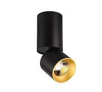 MSGIRVLZL Downlight Empotrable Led de 10 W con Ángulo Ajustable, Cri90, Led de Alta Reproducción Cromática, Montaje Plano en Superficie, Color Negro, 24°, Estilo Minimalista Nórdico, Ideal para Sala d