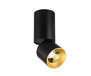 MSGIRVLZL Downlight Empotrable Led de 10 W con Ángulo Ajustable, Cri90, Led de Alta Reproducción Cromática, Montaje Plano en Superficie, Color Negro, 24°, Estilo Minimalista Nórdico, Ideal para Sala d