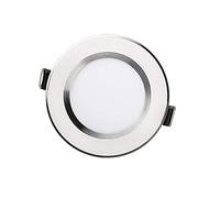 MSGIRVLZL Downlight Led Moderno, Foco de Techo Antideslumbrante, Color Plata, Panel de Aluminio de 3 W, Baja Luminosidad, para Iluminación Doméstica Y Comercial./Luz Cálida
