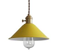 MSGIRVLZL Industriel Moderne Classique Pendentif Lumière Abat-Jour Vintage Plafonnier Pour Loft Café Bar Restaurant Salon Cuisine Décoratif Suspendu Éclairage E27 Base/Yellow