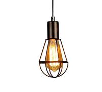 MSGIRVLZL Lámpara Colgante Antigua para Restaurante, Decoración de Cafetería/Tetería, Jaula Industrial, Bombilla Edison Pequeña, Lámpara de Araña Led.