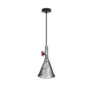MSGIRVLZL Lámpara Colgante de Araña Estilo Steamvintage Industrial Ajustable con Tubo Deua, Bombilla Edison E27, para Restaurante, Cocina O Casa de Campo, con Válvula Roja de Montaje./Óxido Plateado