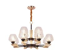 MSGIRVLZL Lámpara Colgante E14, Lámparas de Vidrio Creativas, Iluminación Europea para Restaurantes Y Dormitorios, Candelabro de Metal Y Hierro para Sala de Estar, Decoración Del Hogar, 110V-240V, Luz