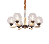 MSGIRVLZL Lámpara Colgante E14, Lámparas de Vidrio Creativas, Iluminación Europea para Restaurantes Y Dormitorios, Candelabro de Metal Y Hierro para Sala de Estar, Decoración Del Hogar, 110V-240V, Luz