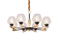 MSGIRVLZL Lámpara Colgante E14, Lámparas de Vidrio Creativas, Iluminación Europea para Restaurantes Y Dormitorios, Candelabro de Metal Y Hierro para Sala de Estar, Decoración Del Hogar, 110V-240V, Luz