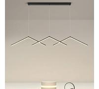 MSGIRVLZL Lámpara Colgante Led Lineal Moderna con Forma de Onda, Lámpara de Araña Led Larga Regulable en Color Negro, Lámpara Colgante para Isla de Cocina en Dorado Y, Lámpara Colgante de Techo Minima