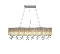MSGIRVLZL Lámpara de Araña con Forma de Banda de Cristal, 9 Cabezas, E14, Iluminación Interior Superbrillante, Lámpara Colgante de Lujo, Hermosa Lámpara de Araña Decorativa para el Hogar, Comedor, Est