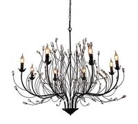 MSGIRVLZL Lámpara de Araña de Cristal Nordic Villa Hao E14 8 Elegante Lámpara de Araña de Cristal Lámpara de Techo de Hierro Forjado Iluminación Comercial Lámpara de Araña de Árbol para Interiores Lám