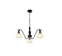 MSGIRVLZL Lámpara de Araña Sputnik de 5 Luces con Forma de Flor de Cristal Opalino para Dormitorio, Blanca, Negra, Lámpara Colgante Moderna de Mediados de Siglo, Lámpara de Araña Nórdica de Cristal Es