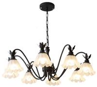MSGIRVLZL Lámpara de Araña Sputnik de 5 Luces con Forma de Flor de Cristal Opalino para Dormitorio, Blanca, Negra, Lámpara Colgante Moderna de Mediados de Siglo, Lámpara de Araña Nórdica de Cristal Es