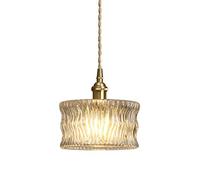 MSGIRVLZL Lámpara de Araña Victoria Vintage Modern Industrial Loft Bar Kitchen Island Chandelier, Lámpara Colgante de Techo con Pantalla de Vidrio Transparente Acanalado, Casquillo E27, Iluminación de