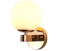 MSGIRVLZL Lámpara de Cocina Moderna de Mediados de Siglo Sobre el Fregadero, Aplique de Pared Cromado de Cristal Opalino, Lámpara de Pared Industrial Estilo Granja Dorada Vintage para Mesita de Noche,