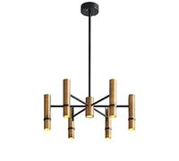 MSGIRVLZL Lámpara de Techo de Hierro Forjado, Estilo Posmoderno Nórdico, Romántico, para Sala de Estar, Dormitorio, Restaurante, con Forma de Tubo de Vapor O Cilindro Dorado./6 Luces