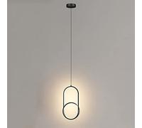 MSGIRVLZL Lampe À Suspension De Chevet Linéaire Créative, Lumières Suspendues En Métal Avec Anneau En Alliage D'Aluminium Avec Abat-Jour En Acrylique, Lampes À Suspension Modernes À Bande Souple À Led