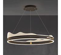 MSGIRVLZL Lampe À Suspension De Salle À Manger À Anneau Noir, Lumière D'Ambiance D'Éclairage Décoratif De Chambre À Coucher Led Moderne De 62 W, Lampes Suspendues En Métal Avec Abat-Jour En Acryliqu