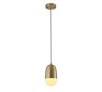 MSGIRVLZL Lampe À Suspension En Laiton Avec Abat-Jour Boule De Verre Blanc, Mini Suspension De Chevet, Douille E27, Suspensions Minimalistes Modernes Pour Chambre À Coucher, Couloir, Salle À Manger