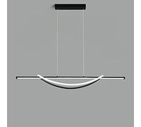 MSGIRVLZL Lampe À Suspension Longue Linéaire En Métal, Éclairage Décoratif De Salle À Manger À Bande Créative, Lumière D'Ambiance De Salon Noir, Lustres D'Îlot De Cuisine En Fer Simple Au-Dessus De L'