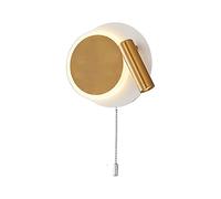 MSGIRVLZL Lampe De Lecture De Chevet, Applique Murale Ronde En Métal Avec Abat-Jour En Acrylique, Projecteur Réglable À 350 ° + 90 °, Luminaire Mural Moderne À Led, Appliques Murales Minimalistes Nord