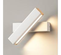 MSGIRVLZL Lampe De Lecture De Chevet Avec Fonction De Réglage De Rotation À 350 °, Applique Murale Led Moderne 7 W, Appliques Murales En Métal Ultra-Mince Avec Finition Blanche, Appliques Murales Simp