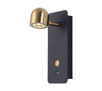MSGIRVLZL Lampe De Lecture Led Moderne Avec Prise Usb, Applique Murale Réglable Pivotante À 350° + 90°, Lampe De Chevet En Laiton Brossé, Luminaires Décoratifs Simples Pour Chambre À Coucher (3000 K)