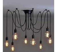 MSGIRVLZL Lampe Suspendue Araignée Bricolage, Lustre Industriel Rétro, Lampe Suspendue D'Éclairage Décoratif De Salon, Accessoires E27, Lampes À Suspension Au Design Minimaliste, Lumières D'Île Simple
