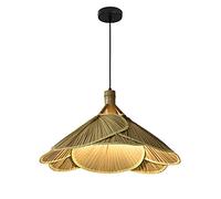 MSGIRVLZL Lampe Suspendue D'Asie Du Sud-Est Créativité Ventilateur D'Art En Bambou Lustre Tissé En Bambou E27 Lampes De Lustre D'Éclairage Réglable Lumières De Fil De Suspension Pour Restaurant Café S