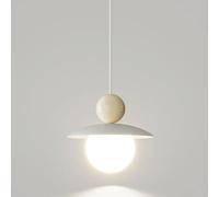 MSGIRVLZL Lampe Suspendue De Style Crème, Lampe Suspendue Sphérique Blanche, Lampes À Suspension En Métal Avec Abat-Jour Sphérique En Acrylique, Luminaires Led, Lampes Décoratives Pour Chambre D'Enfan