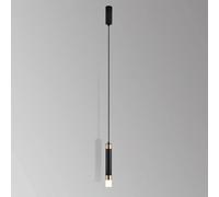 MSGIRVLZL Lampe Suspendue Minimaliste Noire Led Spot Cylindrique Plafonnier Suspendu À Tube Long, Lumières De Fil De Suspension À Hauteur Réglable Pour L'Éclairage De Restaurant D'Îlot De Cuisine/Tri-